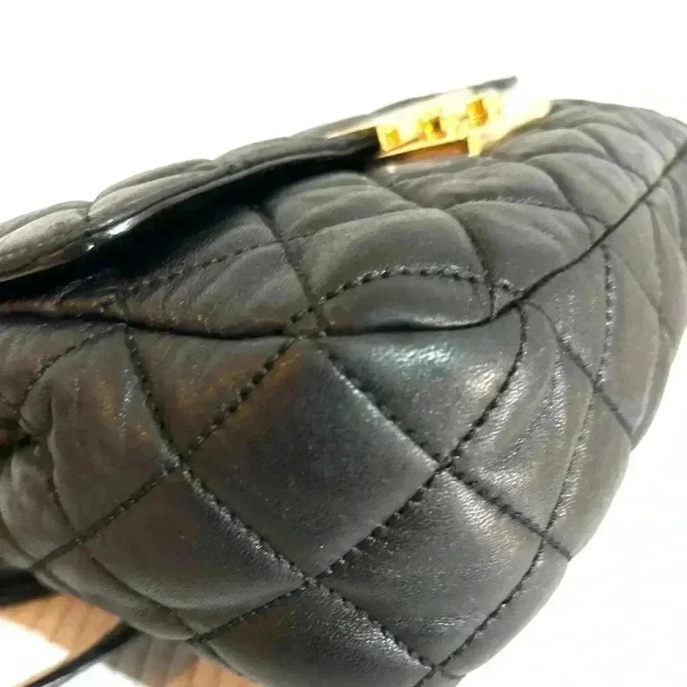 Michael Kors black quilted leather crossbody handbag